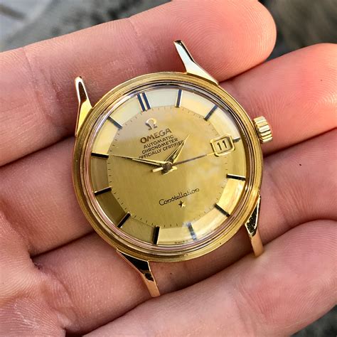 omega constellation 18kt yellow gold automatic men's watch|omega constellation vintage gold.